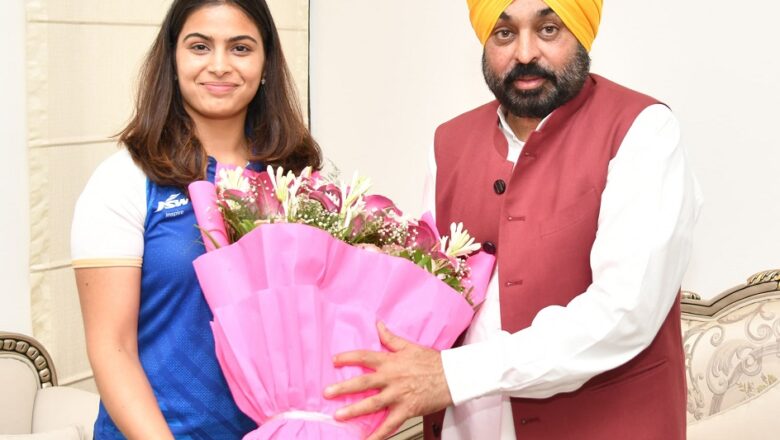 ਮੁੱਖ ਮੰਤਰੀ ਨੇ ਉਲੰਪਿਕ ਤਗ਼ਮਾ ਜੇਤੂ ਮਨੂੰ ਭਾਕਰ ਨਾਲ ਕੀਤੀ ਮੁਲਾਕਾਤ