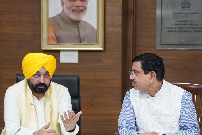 ਭਗਵੰਤ ਮਾਨ ਨੇ ਕੀਤੀ ਕੇਂਦਰੀ ਖੁਰਾਕ ਮੰਤਰੀ ਨਾਲ ਮੁਲਾਕਾਤ