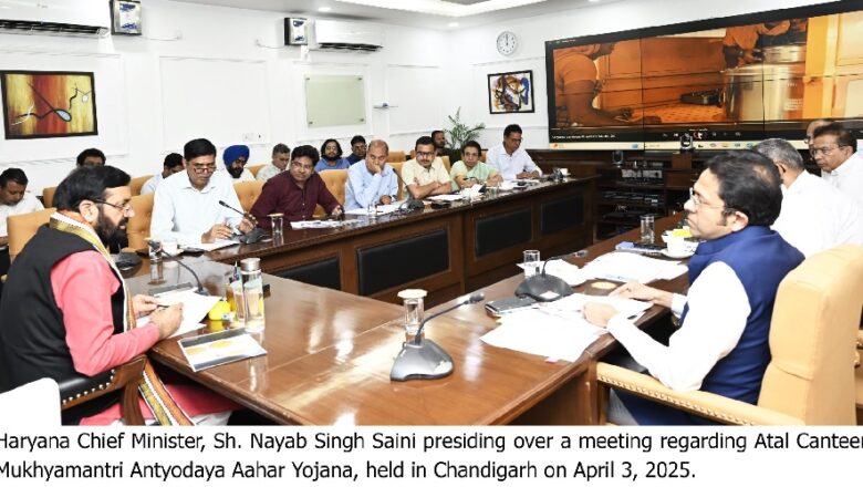 CM Nayab Singh Saini to launch 200 new Atal Shramik Kisan Canteens on Independence Day on August 15