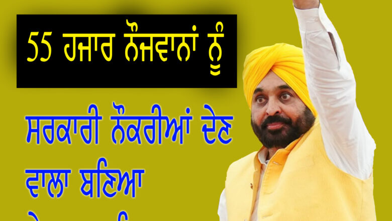 ਤਿੰਨ ਸਾਲਾਂ ਵਿੱਚ ਨੌਜਵਾਨਾਂ ਨੂੰ 55,000 ਤੋਂ ਵੱਧ ਸਰਕਾਰੀ ਨੌਕਰੀਆਂ ਦੇਣ ਵਾਲਾ ਦੇਸ਼ ਦਾ ਪਹਿਲਾ ਸੂਬਾ ਬਣਿਆ ਪੰਜਾਬ-ਮੁੱਖ ਮੰਤਰੀ