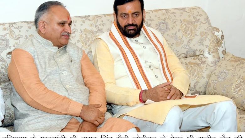 मुख्यमंत्री श्री नायब सिंह सैनी ने मेयर राजीव जैन की माता के निधन पर व्यक्त किया शोक