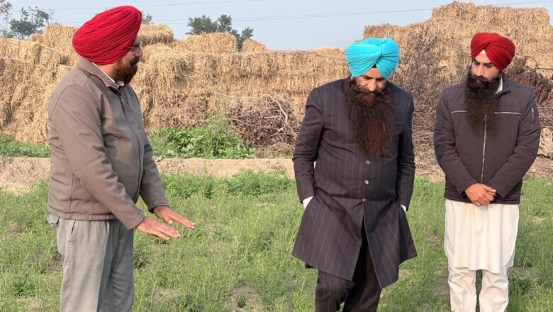 ਵਿਧਾਇਕ ਅਮਰਗੜ੍ਹ  ਪਿੰਡ ਰਾਣਵਾਂ ਦੇ ਅਗਾਂਹਵਧੂ ਕਿਸਾਨ ਹੁਸ਼ਿਆਰ ਸਿੰਘ ਰਾਣੂ ਦੇ ਖੇਤ ਪੁੱਜੇ