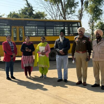 ਸੇਫ ਸਕੂਲ ਵਾਹਨ ਪੋਲਿਸੀ ਤਹਿਤ ਸਕੂਲੀ ਬੱਸਾਂ ਦੀ ਕੀਤੀ ਚੈਕਿੰਗ