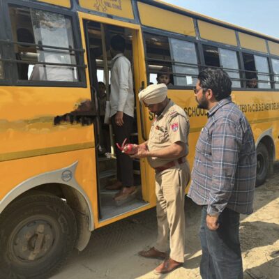 ਸੇਫ ਸਕੂਲ ਵਾਹਨ ਪਾਲਿਸੀ ਤਹਿਤ ਸਕੂਲ ਬੱਸਾਂ ਦੀ ਚੈਕਿੰਗ; 6 ਚਲਾਨ ਕੱਟੇ