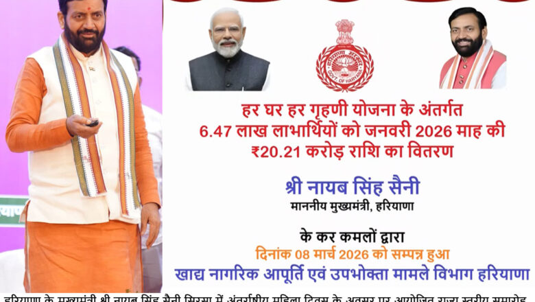 महिलाओं को रोजगार देने वाले उद्योगों को दी जाएगी अतिरिक्त सब्सिडी : मुख्यमंत्री श्री नायब सिंह सैनी