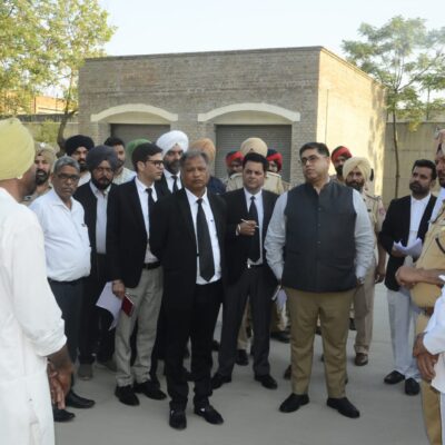 ਮਾਨਯੋਗ ਜਸਟਿਸ ਸ੍ਰੀ ਦੀਪਕ ਮਨਚੰਦਾ, ਪੰਜਾਬ ਅਤੇ ਹਰਿਆਣਾ ਹਾਈ ਕੋਰਟ ਦੇ ਐਡਮਿਨਸਟ੍ਰੇਟਿਵ ਜੱਜ ਵੱਲੋਂ ਅਦਾਲਤਾਂ ਦਾ ਨਿਰੀਖਣ