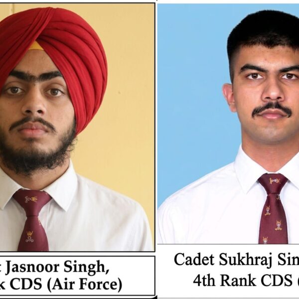 ਪੰਜਾਬ ਦਾ ਮਾਣ: ਮਹਾਰਾਜਾ ਰਣਜੀਤ ਸਿੰਘ ਪ੍ਰੈਪਰੇਟਰੀ ਇੰਸਟੀਚਿਊਟ ਦੇ ਕੈਡਿਟ ਜਸਨੂਰ ਸਿੰਘ  ਸੀ.ਡੀ.ਐਸ. ਮੈਰਿਟ ਸੂਚੀ ਵਿੱਚ ਪੂਰੇ ਭਾਰਤ ‘ਚੋਂ ਅੱਵਲ