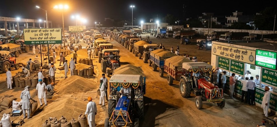 ਹਰਿਆਣਾ ਵਿੱਚ,ਹਾੜੀ ਦੀਆਂ ਫਸਲਾਂ ਦੀ ਖਰੀਦ ਲਈ ਹੁਣ ਮੰਡੀਆਂ 24 ਘੰਟੇ ਖੁੱਲ੍ਹੀਆਂ ਰਹਿਣਗੀਆਂ