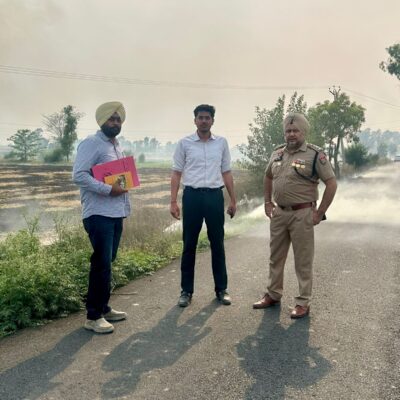 ਐੱਸ ਡੀ ਐਮ ਡੇਰਾ ਬਾਬਾ ਨਾਨਕ ਅਦਿੱਤਿਆ ਸ਼ਰਮਾ ਵੱਲੋਂ ਪੁਲਿਸ ਤੇ ਖੇਤੀਬਾੜੀ ਵਿਭਾਗ ਦੀ ਟੀਮ ਨਾਲ ਇਲਾਕੇ ਦਾ ਦੌਰਾ